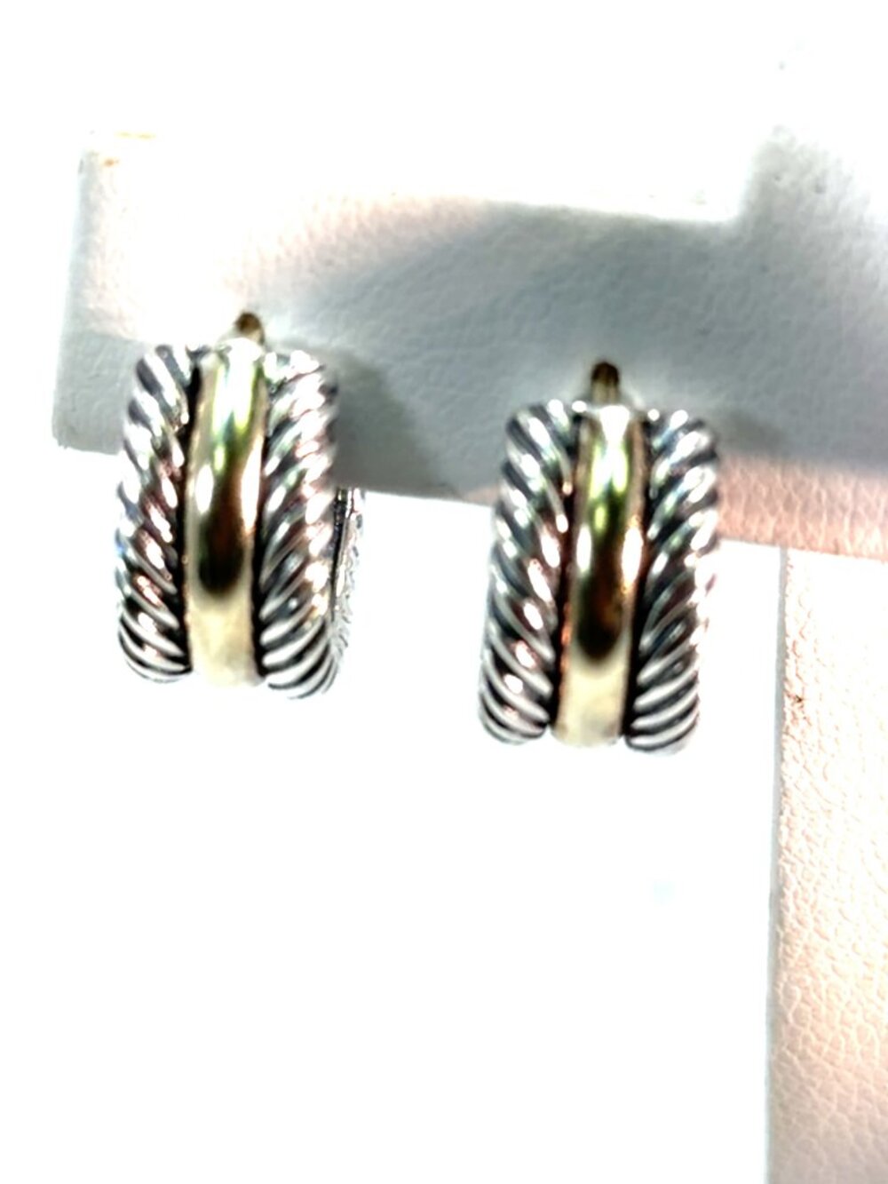 Silver and 14kt yellow gold earrings